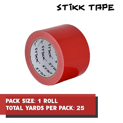 STIKK Duct Tape - Red Duck Tape - 3 inch x 25 Yards - Heavy Duty Tape for Repairs, Household Projects - for Commercial HVAC and Construction - Effective Heavy Duty Waterproof Duct Tape