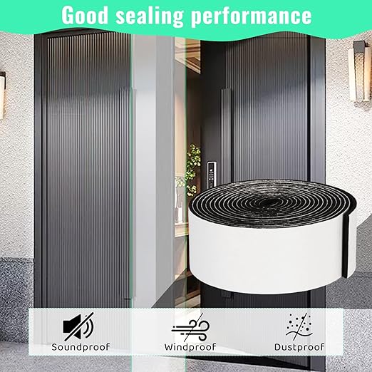 High Density Foam Tape - 1'' x 1/16'' x 13Ft Weatherproof Adhesive Prevent Condensation Heat Resistant Flame Retardant Weather Stripping Easy to Cut & Install & Remove for Car Doors Pipes Windows
