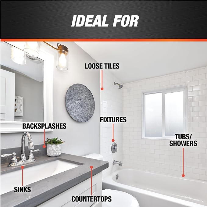DAP Kwik Seal Plus Kitchen & Bath Adhesive Sealant, Clear, 5.5 Oz (7079818546)