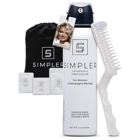 Simpler Hair Color for Women Permanent Ammonia Free Hair Dye for Gray Coverage - Natural Looking Hair Color for Sensitive Scalp - Long Lasting Champagne Blonde Hair Dye