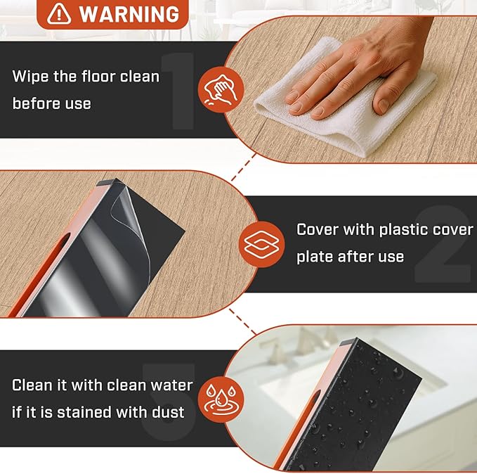 Floor Gap Fixer Tool for Laminate Floor Gap Repair, with Suction Cup, Rubber Mallet Hammer, Pull Rod, Replaceable Sticky Pad and Replaceable End Cap