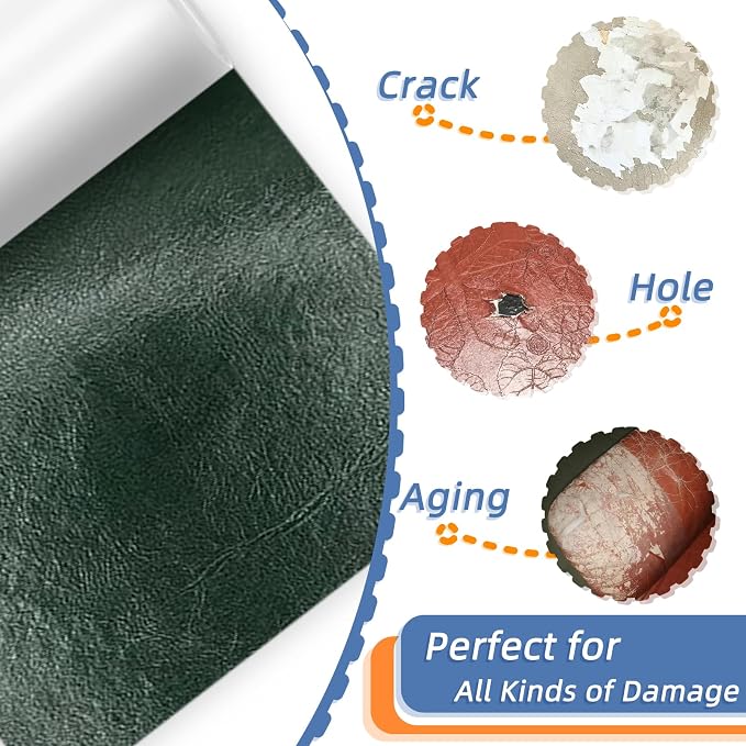 Self Adhesive Faux Leather Repair Patch,1Roll 15x78 Inch Leather Repair Tape for Furniture,Couch Tape for Couches,Bed,Car Seats,Chair,Dark Green