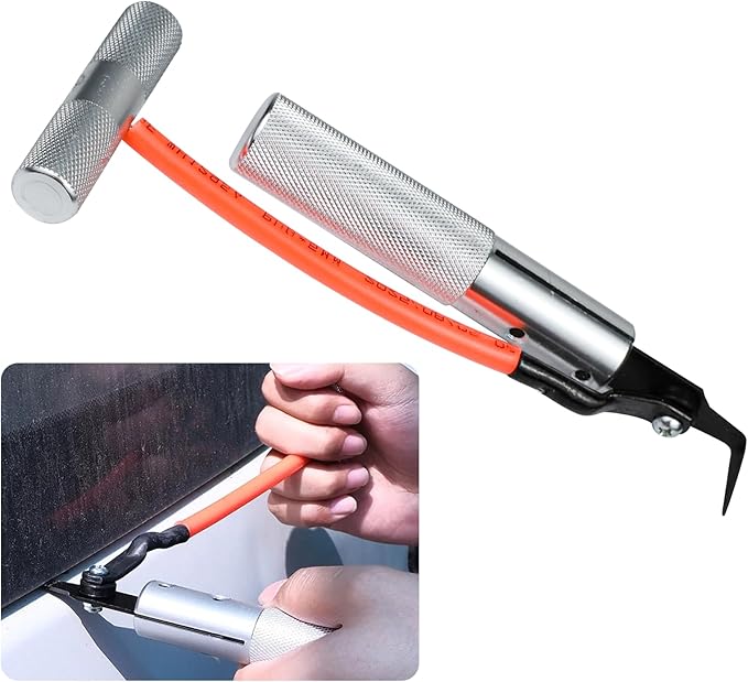 Windshield Removal Tool, Car Window Removal Tool with T-Handle, Professional Automotive Glass Remover Blade, Windscreen Knife Cutter, Car Accessories for Window Replacement & Repair