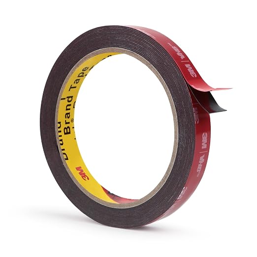3M Double Sided Mounting Tape 0.5''x15.4Ft Black 5952 Heavy Duty | 0.043in Thick Adhesive Waterproof Foam Tape for Car Home Office Deco
