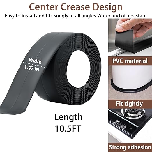 Caulk Tape, Toilet Caulk Strip, Toilet Sealer Around Toilet Base, Caulk Tape Waterproof Self Adhesive, Traditional Caulking Replacement, Caulking Tape for Bathroom, Bathtub, Floor Wall Edge Protector