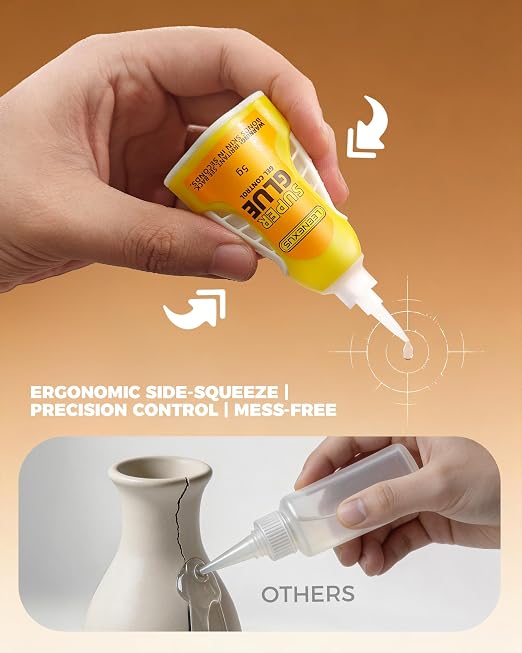 Super Glue for Ceramic – 5g Gel CA Adhesive | Heavy Duty Instant Bond, Waterproof Clear Repair for Porcelain, Pottery, China, Stoneware, Clay & More