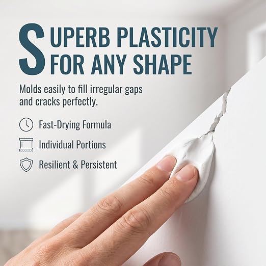 10Pack Moldable Sealant Clay, Upgraded Fast Drying Mastic Putty for Drain Pipe Repair, Wall Hole Filling, Air Conditioner Opening and Gap Sealing