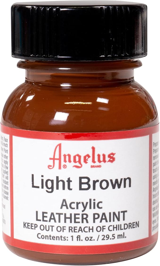 Angelus Acrylic Leather Paint For Shoes, Sneakers, Leather, Canvas, Furniture, and More - 1 fl oz, Light Brown