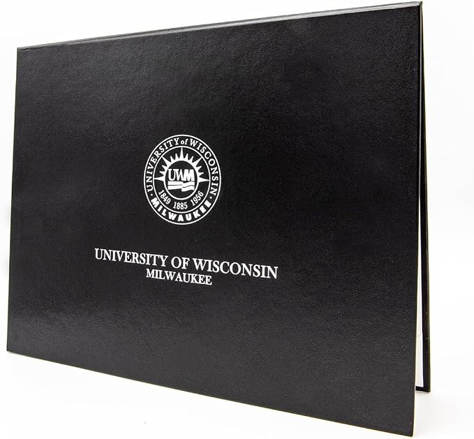 Black Faux Leather Document Cover 8.5x11 Letter Size | Tent-Style, Non-Padded with Metallic Foil Custom Printing | Professional Presentation for Awards, Diplomas and Certificates
