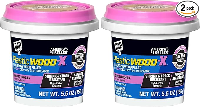 DAP Plastic Wood-X with DryDex Wood Filler, Natural (7079800540), 5.5 Oz (Pack of 2)