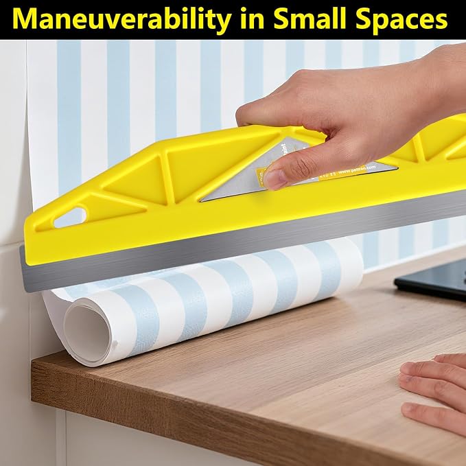 12-Inch Paint Edger & Trim Guard | Stainless Steel Straight Edge Tool | Painters Tape Alternative | Creates Crisp, Clean Pro-Grade Lines on Walls & Ceilings(Yellow)