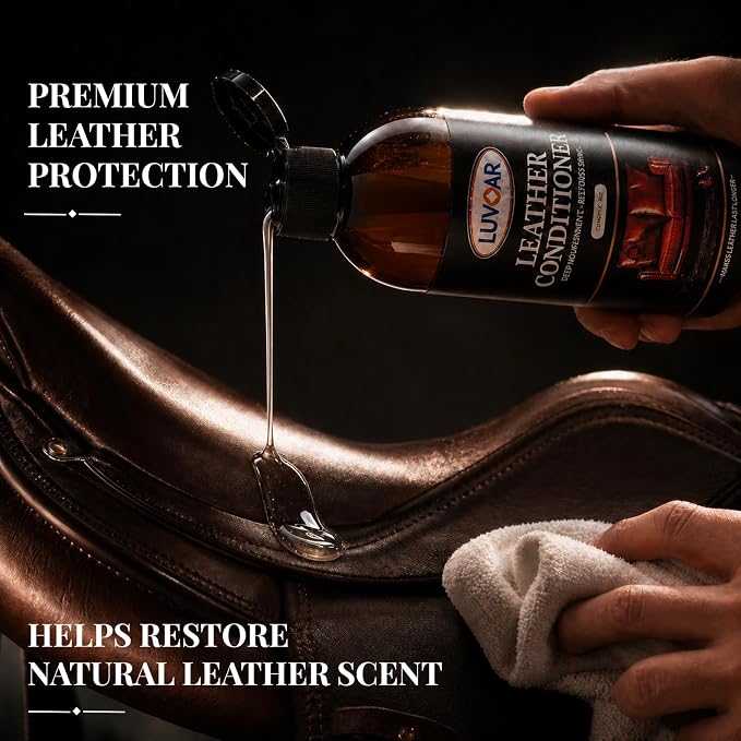 Leather Conditioner Oil - Deeply Nourishes for Leather Furniture, Car Seats, Shoes, Purses & Accessories -4oz