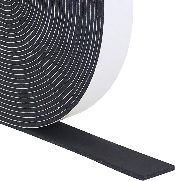 DGSL Foam Insulation Tape, 1In x 1/8In x 33Ft Weather Stripping Door Seal Strip for Doors and Windows,Sliding Door, Soundproofing Door Seal,Weatherstrip,Air Conditioning Seal Strip
