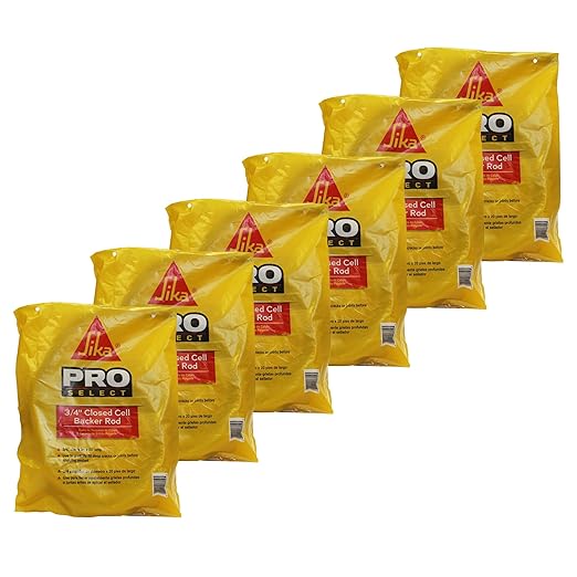 Sika - Polyethylene Foam - Closed Cell Backer Rod (Gray) - to Fill Joints and Cracks Before applying sealant - Water-Resistant, Flexible - 3/4" x 20' (Pack of 6)