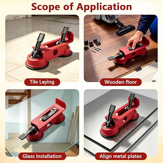 Floor Gap Fixer Tool, Tile Countertop Installation Tools, Floor Suction Cup Tools, Heavy Duty Floors Gap Fixer with 2 Enhanced Suction Cup for Wood, Tiles, Vinyl, Laminate Flooring