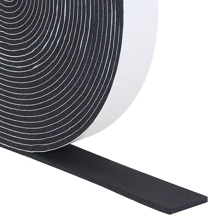 Foam Insulation Tape, 1In x 1/16In x 34.5Ft Weather Stripping Door Seal Strip for Doors and Windows,Sliding Door,Sound Proof Soundproofing Door Seal,Weatherstrip,Air Conditioning Seal Strip