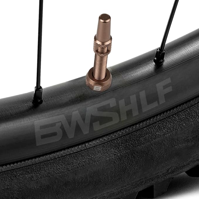 BWSHLF Tubeless Presta Valve Stem 40/44/55/60/65/70/80/100 mm, Super Light Alloy Presta Valve Stem Kit with Valve Core Remover Tool and Valve Stem Caps - Multiple Color and Size Options(Pair)