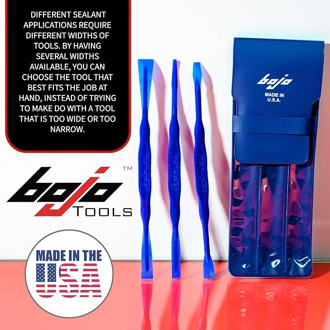 Bojo Tools - 3-Piece Plastic Sealant Smoothing Tool Kit in Pouch - Medium Duty 5-PACK