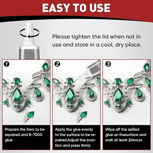 8 PCS 15ml B7000 Glue Clear with Precision Tip, Bedazzling Glue, Super Glues, Rhinestone Glue for Nail, Craft Glues, Jewelry Making, Nail Art, DIY, Makeup, Shoes
