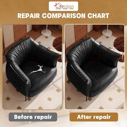 Leather Repair Patch, 17X158 Inch Self Adhesive Leather Repair Tape, Large Vinyl Patch Kit for Couches, Sofa, Furniture, Car Seats, Office Chairs, Cabinets, Handbags（Dark Brown, 17X158 Inch）