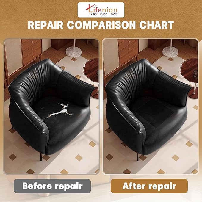Leather Repair Patch, 35X79 Inch Self Adhesive Leather Repair Tape, Large Vinyl Patch Kit for Couches, Sofa, Furniture, Car Seats, Office Chairs, Cabinets, Handbags（Coffee, 35X79 Inch）