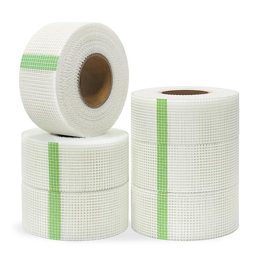 QILIMA Drywall Joint Tape 2 Inch x 148 Feet- Heavy-Duty Self-Adhesive Fiberglass Mesh Tape for Drywall Repair, Joint Taping, Crack Fixing(6 Rolls)