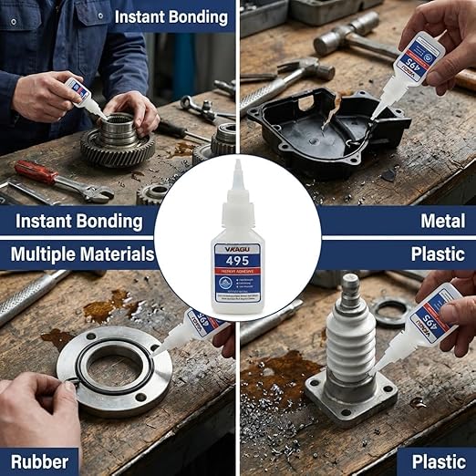 495 Super Glue Instant Adhesive Clear 20g Suitable for Metal Rubber and Plastic 2 Pack