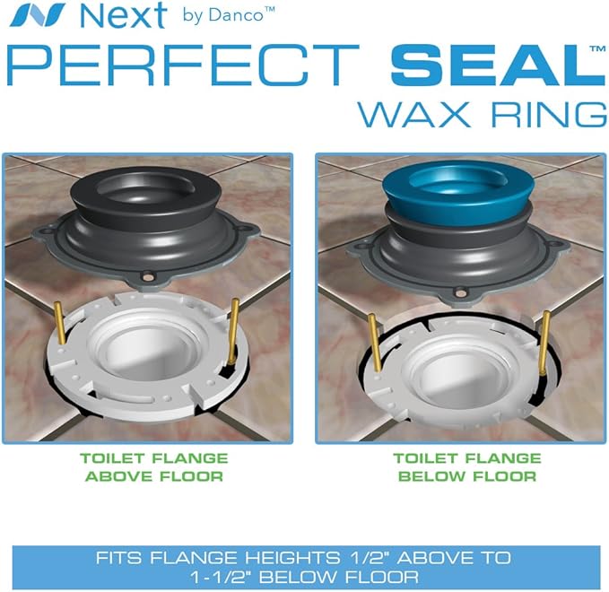 Danco Perfect Seal Toilet Wax Ring | Wax-Free Toilet Seal | Toilet Installation & Repair (10718X)