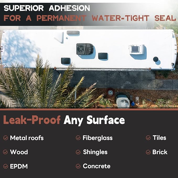 Bghdas Peel and Stick Seam Tape, Repair Leaks and Restores Roof Seams and Tears, Used for Bonding Metal, Wood, EPDM, Fiberglass, and Tiles, Efficient to Use, 2 Inch x 50 Feet Roll（1 Piece）