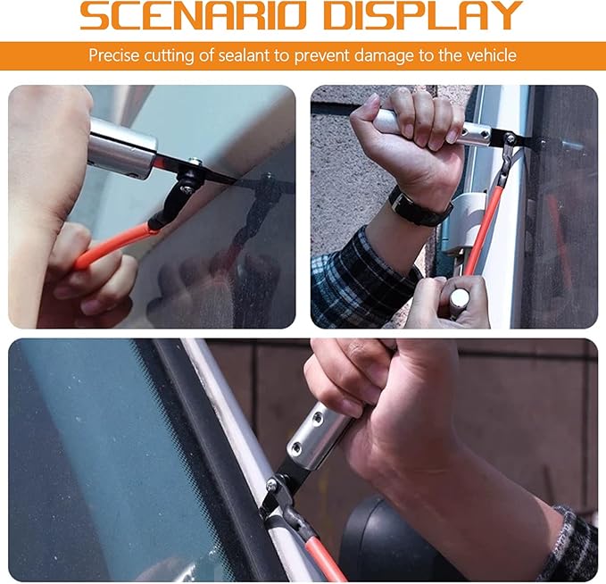 Windshield Removal Tool, Car Window Removal Tool with T-Handle, Professional Automotive Glass Remover Blade, Windscreen Knife Cutter, Car Accessories for Window Replacement & Repair