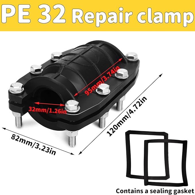 Pipe Repair Clamp,Water Pipe Leak Repair Clamp,Pipe Repair Kit for Plastic and Metal Pipes,Leak Stopper with Anti-Impact (31MM-33MM)