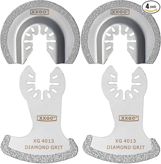 XXGO 4 Pcs Oscillating Multi Tool Diamond Grout Removal Blades XG4002D