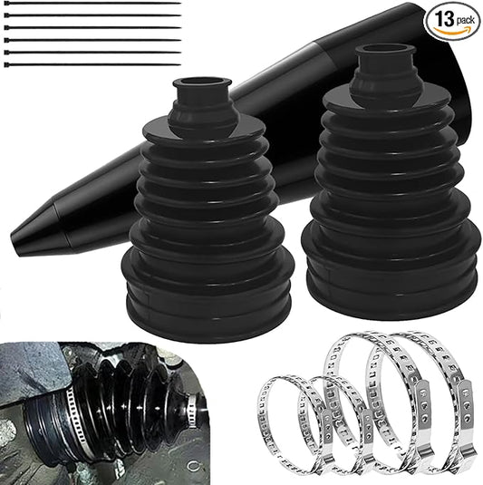 2PCS Silicone CV Boot Repair Kit with Expander Tool and 4 Stainless Steel Clamps Fits for 2.41" 2.81" 3.43" Calibers CV Axle and Tie Rod Joint Universal CV Joint Boot Dustproof and Waterproof