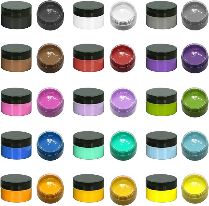 15 Jars Chalk Paste Paint Set, Fabric Silk Screen Printing Ink Adhesive Stencil Paint, DIY Home Decor Mesh Transfers Paste Painting on Wood, Chalkboard, Furniture, Crafts Art Paste Supplies