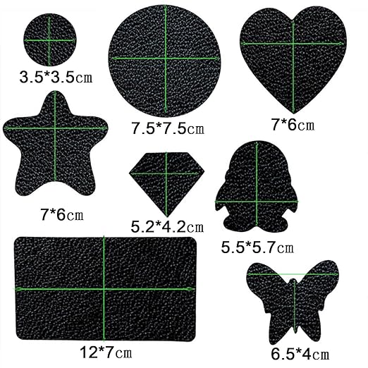 8 PCS Self-Adhesive Leather Repair Patch Couch Patch, Waterproof, Wear-Resistant Tape Sticker for Sofa,Bag,Furniture,Car Seats (Black)