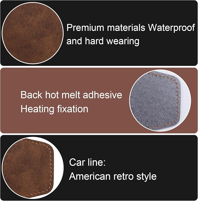 SmallCat 10 PCS Hexagonal Leather Patches for Hats, Iron on Blank Patches, Artificial Leather Patches for Laser Engraving, Repair Patches for Sewing Crafts, Hats, Jackets - Dark Brown