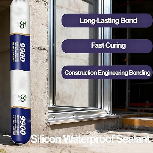 9900 Sealant Waterproof,Outdoor Silicone Sealant, Permanent Solution for Roof & Wall Cracks,Waterproof, Heat & Stretch-Resistant, Durable & Tear-Proof Exterior Sealant (Black)