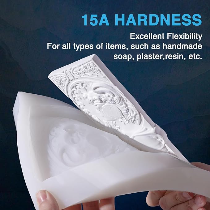 LET'S RESIN Silicone Mold Making Kit 15A, 4H Faster Curing Liquid Silicone Rubber, Super Elastic Translucent Clear Mold Making Kit, Molding Silicone for Silicone Molds, Soap Making, Clay(22lbs)
