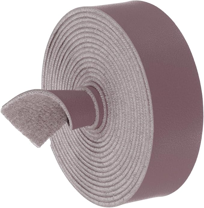 MECCANIXITY Faux Leather Strap, 1" Width x 98" Long Grained Leather Belt Strip Trim Roll for DIY Craft Projects, Pet Collars, Traction Ropes, Bag Straps, Hobby Workshop (Purple)