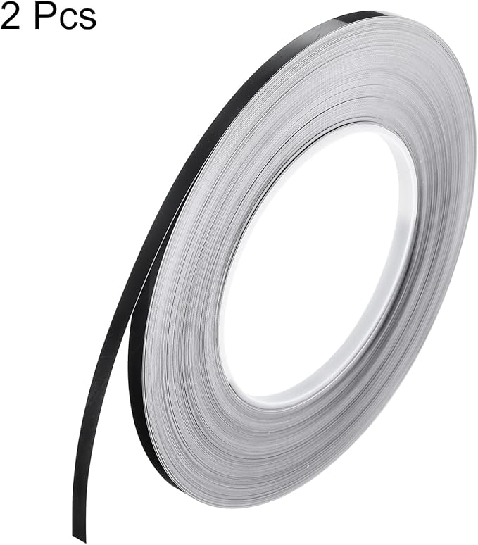 HARFINGTON 2Pcs Floor Tiles Black Foil Lines Metallic Mirror Tape 0.2" x164 Ft Self Adhesive Decor Floor Wall Seam Sticker Waterproof Gap Sealing Tape for Kitchen Bathroom Cabinet