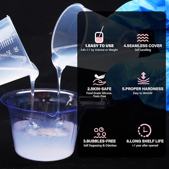 Gel for Taba Squishy Kit, 7oz Liquid Silicone Super Soft Fast Cure for Squishy Maker, All-in-1 Squishy Making Rubber for Cat Paw Casting Hamster Molding, Stress Relief Decompression Craft Adult Hobby