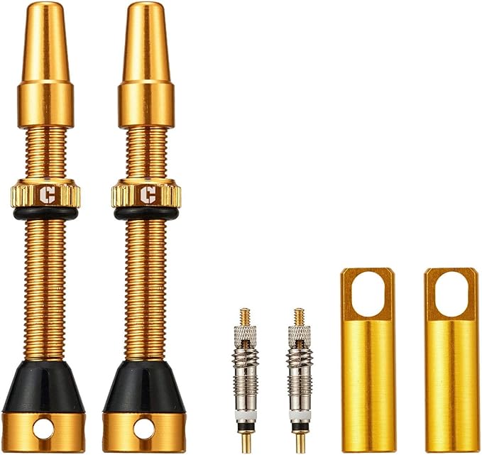 Corki Cycles Tubeless Presta Valve Stem 40 44 55 60 80 100mm with 2PCS Valve Core and 2PCS Remover Tool (Black Red Gold Rainbow)
