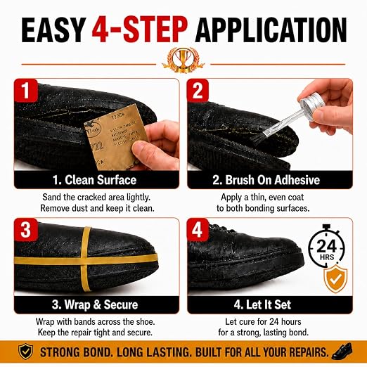Shoe Glue Sole Repair for Leather and Sneakers, 130 ML | Multi-Surface Shoe Adhesive, Waterproof, Flexible, Fast-drying, Easy Application for Leather, Sneakers, and Soles