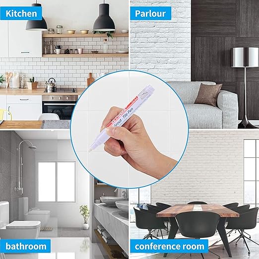 10 Pieces 10 Colors Colorful Tile Grout Pen Tile Gap Repair Color Pen Tile Paint Markers for Tiles Floor Wall Bathroom Kitchen Repair Tools(Multicolor,10 Pieces)