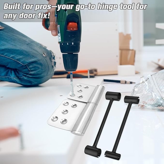 2 Pack Dual Size Door Hinge Adjustment Tool 14–19 & 23–25mm, Door Hinge Repair Tool, Door Gap Adjustment Tool, Door Adjustment Tool, Heavy Duty for Fixing Gaps in Fire, Cleanroom Safety Use(Black)