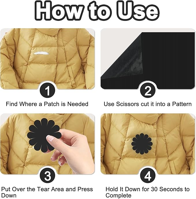 Waterproof Fabric Repair Tape Tent Repair Kit - Outdoor Gear Tenacious Fix Tape Self Adhesive Nylon Patches for Clothes, Tent, Down Jacket, Backpack, 78.8 x 3 Inches Black