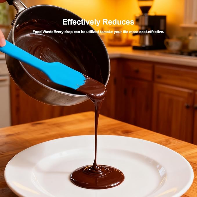 6 Pcs Silicone Jar Spatula Set, Long Handle Heat Resistant Skinny Spatulas for Jars & Bottles, Non-Stick Flexible Scrapers for Baking, Mixing, Jam, Cake Cream & Butter Spreading(6 colors）