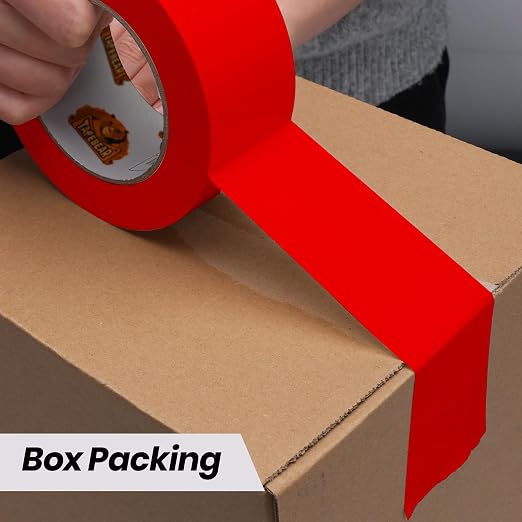 TAPEBEAR Red Duct Tape Heavy Duty 1.88" x 60FT, Strong Tough Utility Ducting Tape Waterproof, No Residue, Flexible, Hand Tear Binding Tape for DIY, Bundle, Patch, Protect & Repair, 3Rolls