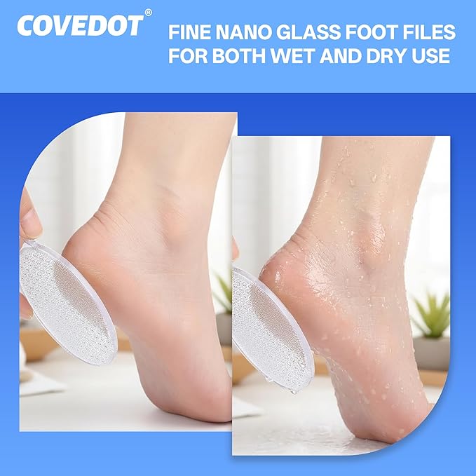 Nano Glass Foot File 8-Shaped Single-Side Callus Remover, Feet Scrubber Dead Skin & Heel Scraper for Cracked Heels, Professional Pedicure Tool for Women and Men