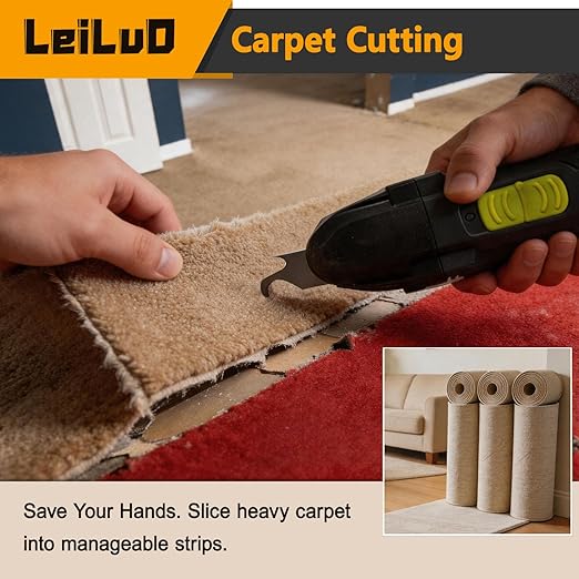 LEILUO 6 Pcs Gen-2 Oscillating Tool Hook Blade Cardboard Carpet Shingle Cutting Multi Tool Hook Knife Blade Compatible with DeWalt Makita Milwaukee and More